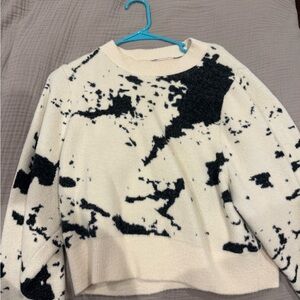 Kerisma Cream and Black Abstract Sweater
